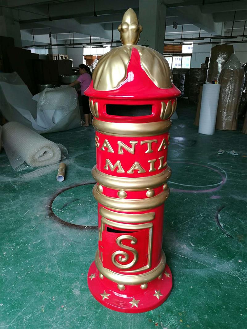 Fibreglass sculpture Christmas santa mail box
