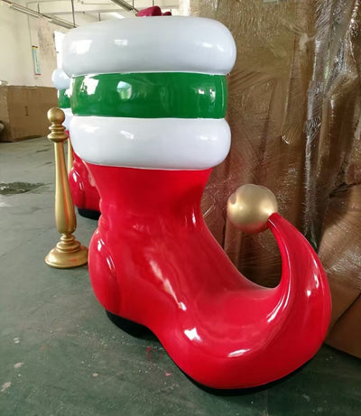 Fibreglass sculpture Christmas boots