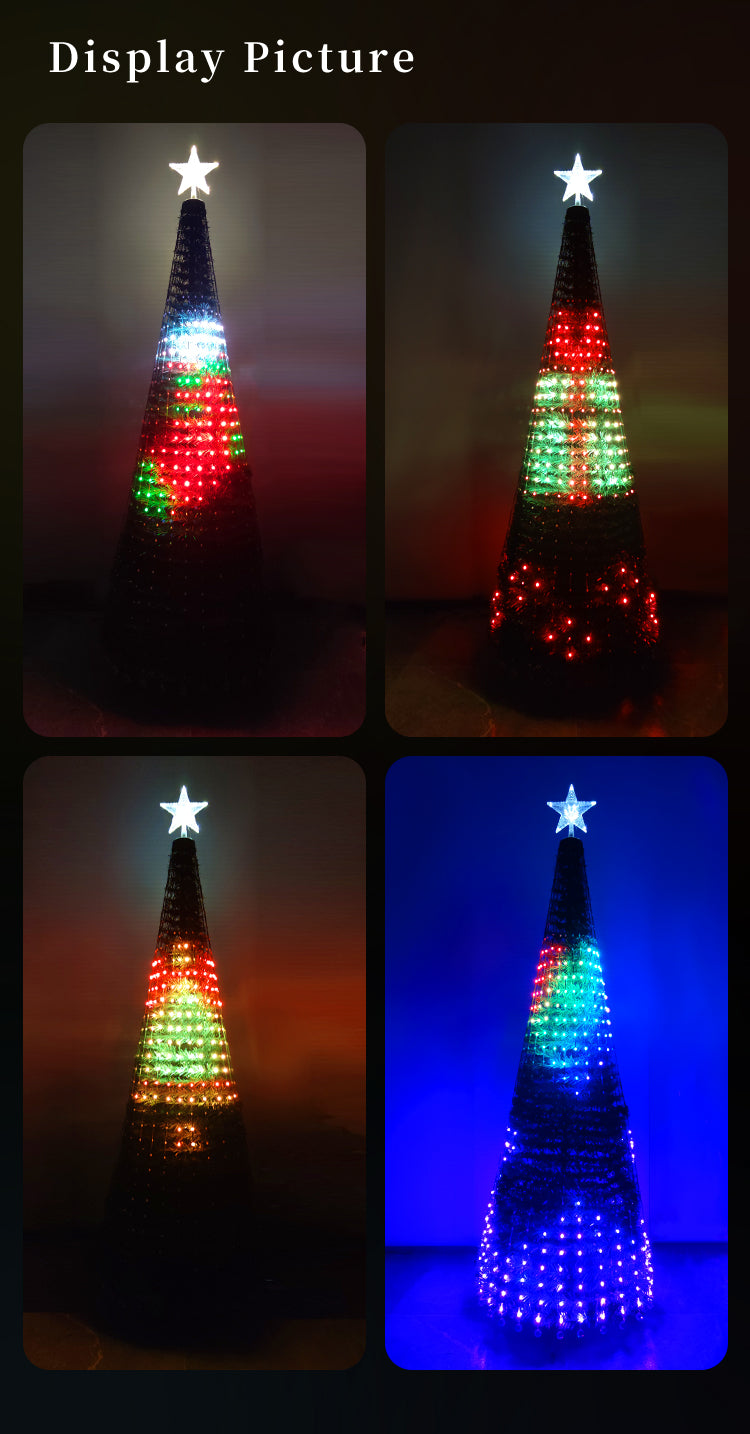 DIY program lighting Christmas tree controlled by voice and app for indoor