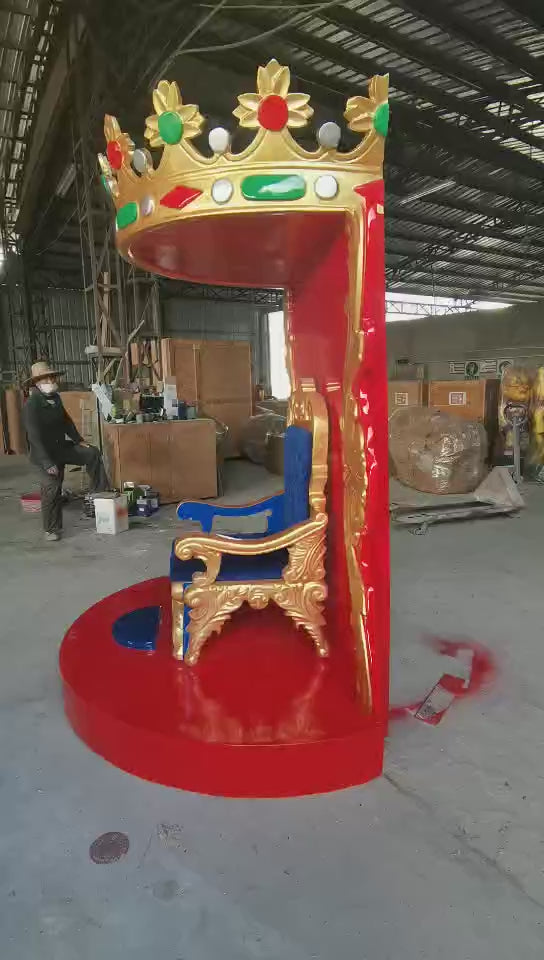 Fibreglass sculpture giant Christmas throne with background set